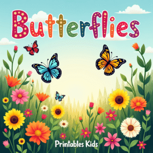 Butterflies and Flowers: Coloring Book
