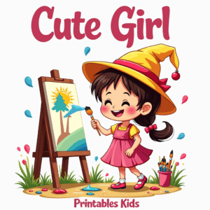 Cute Girl: Coloring Book